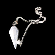 Howlite small pendulum in sunlight - Rocks and Things Store