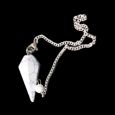 Howlite small pendulum in sunlight - Rocks and Things Store