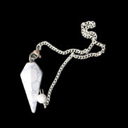 Howlite small pendulum in sunlight - Rocks and Things Store