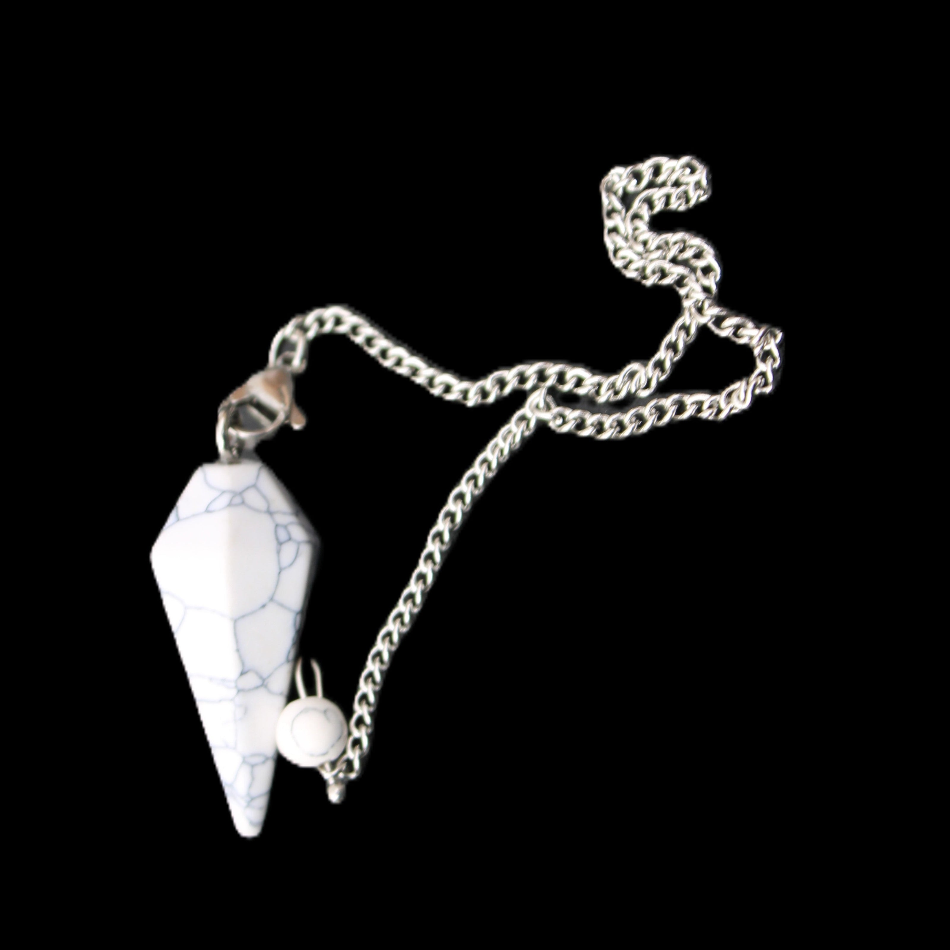 Howlite small pendulum in sunlight - Rocks and Things Store