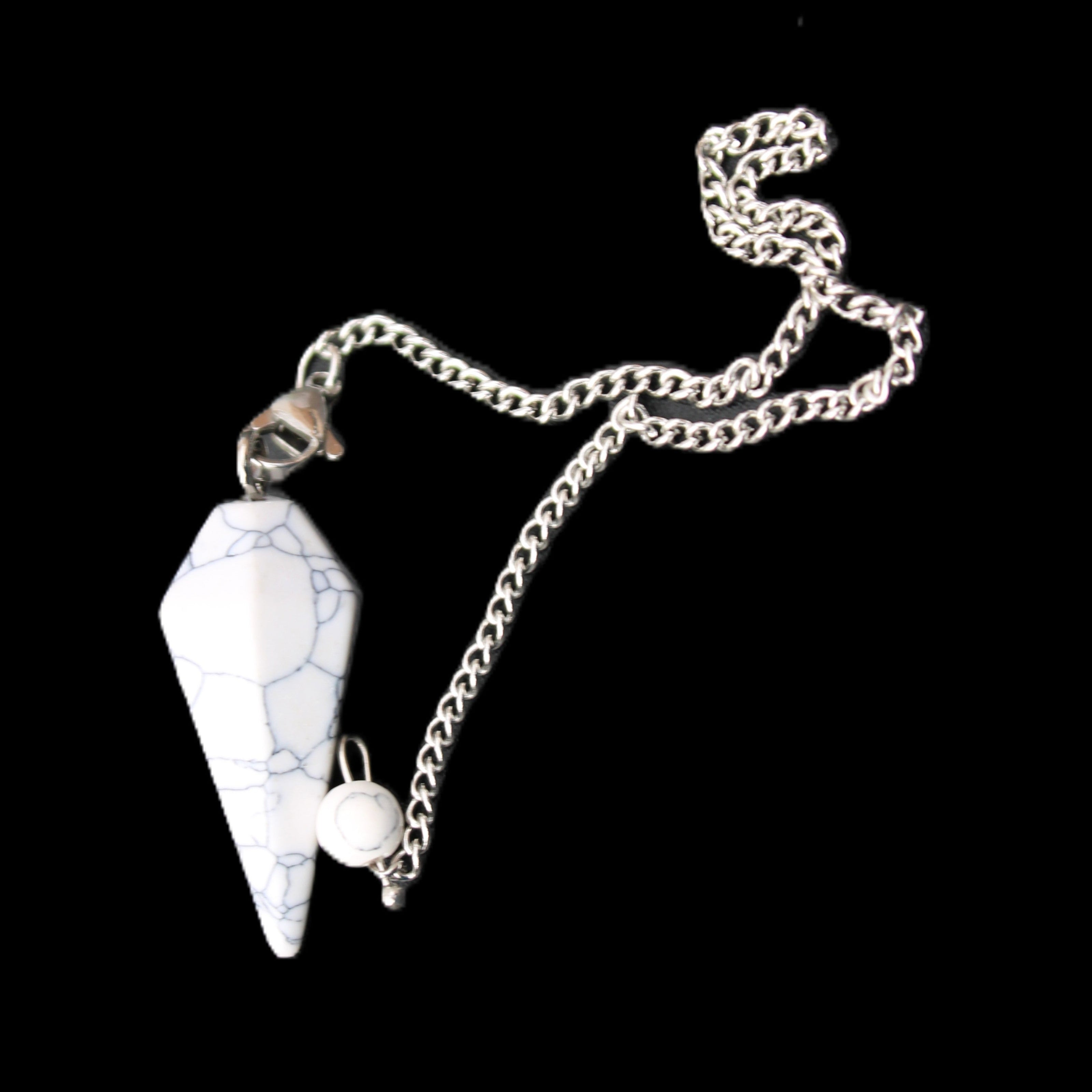 Howlite small pendulum in sunlight - Rocks and Things Store