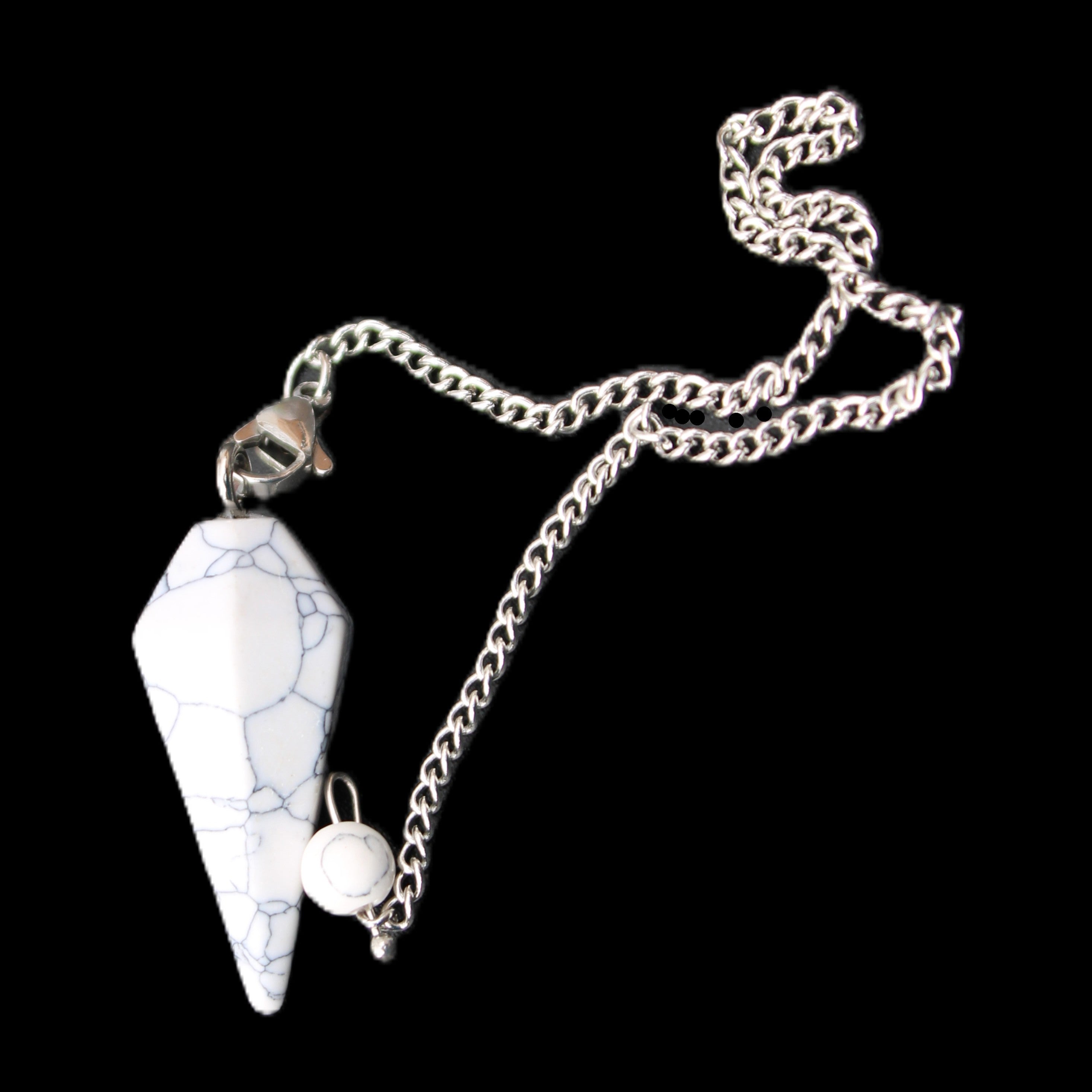 Howlite small pendulum in sunlight - Rocks and Things Store