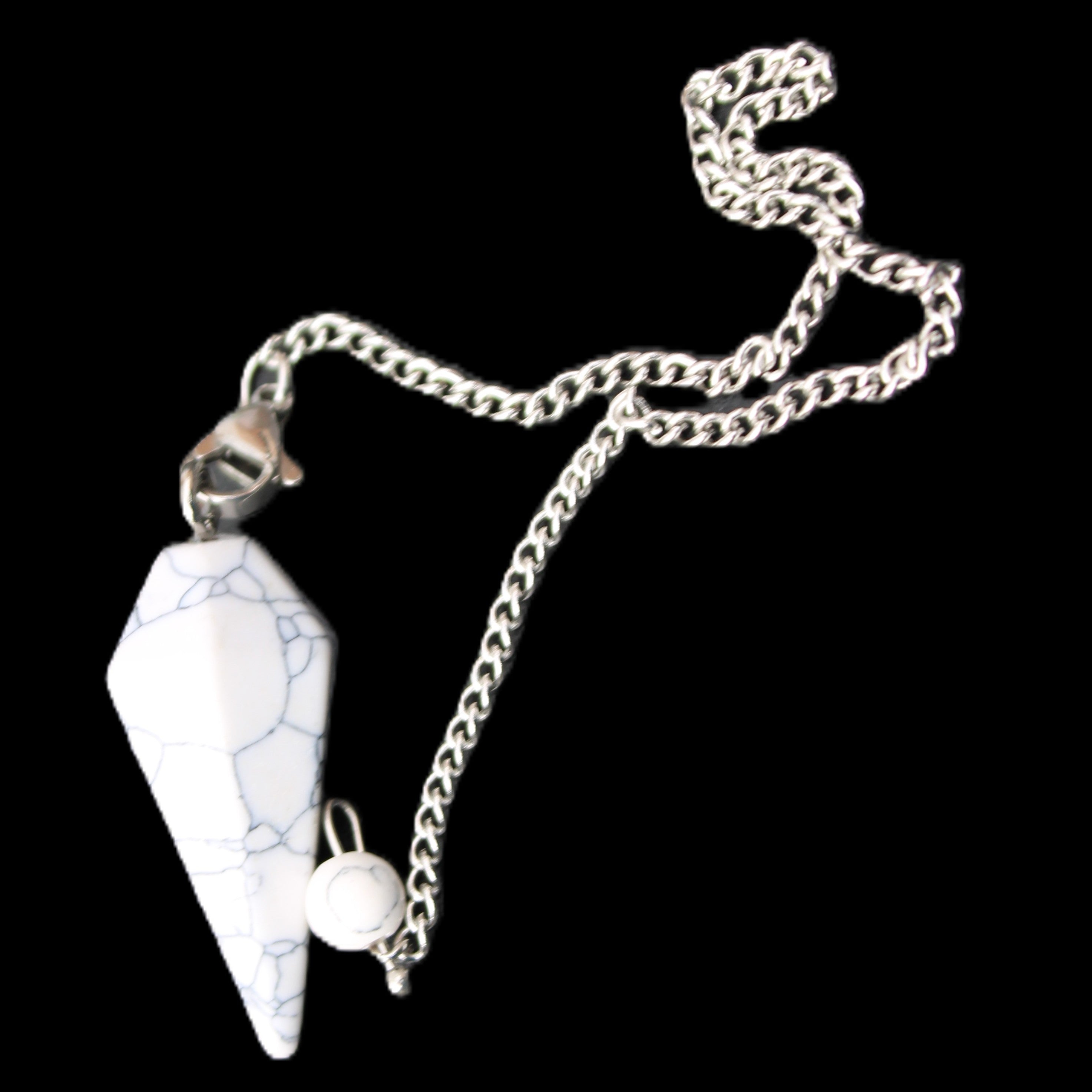Howlite small pendulum in sunlight - Rocks and Things Store