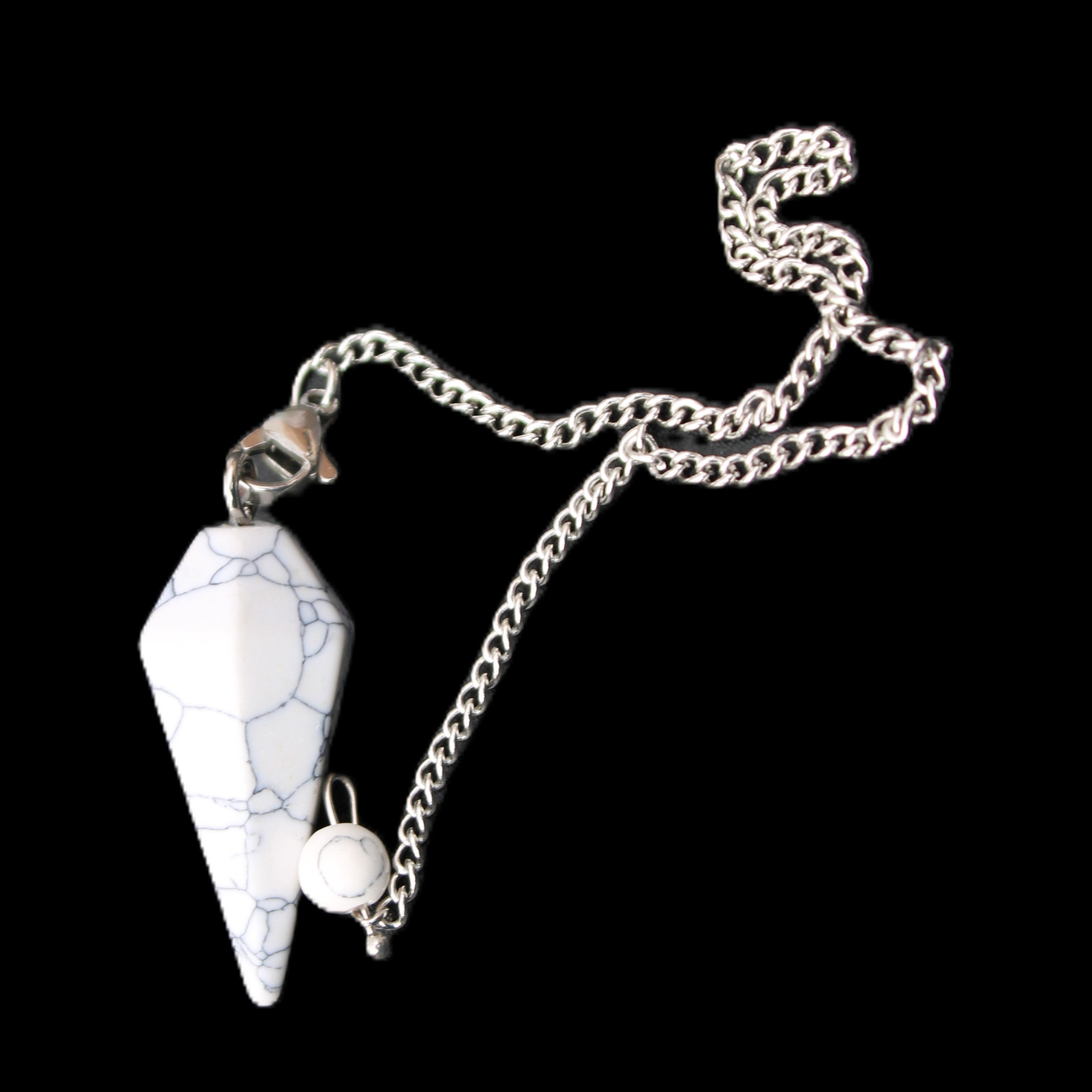 Howlite small pendulum in sunlight - Rocks and Things Store
