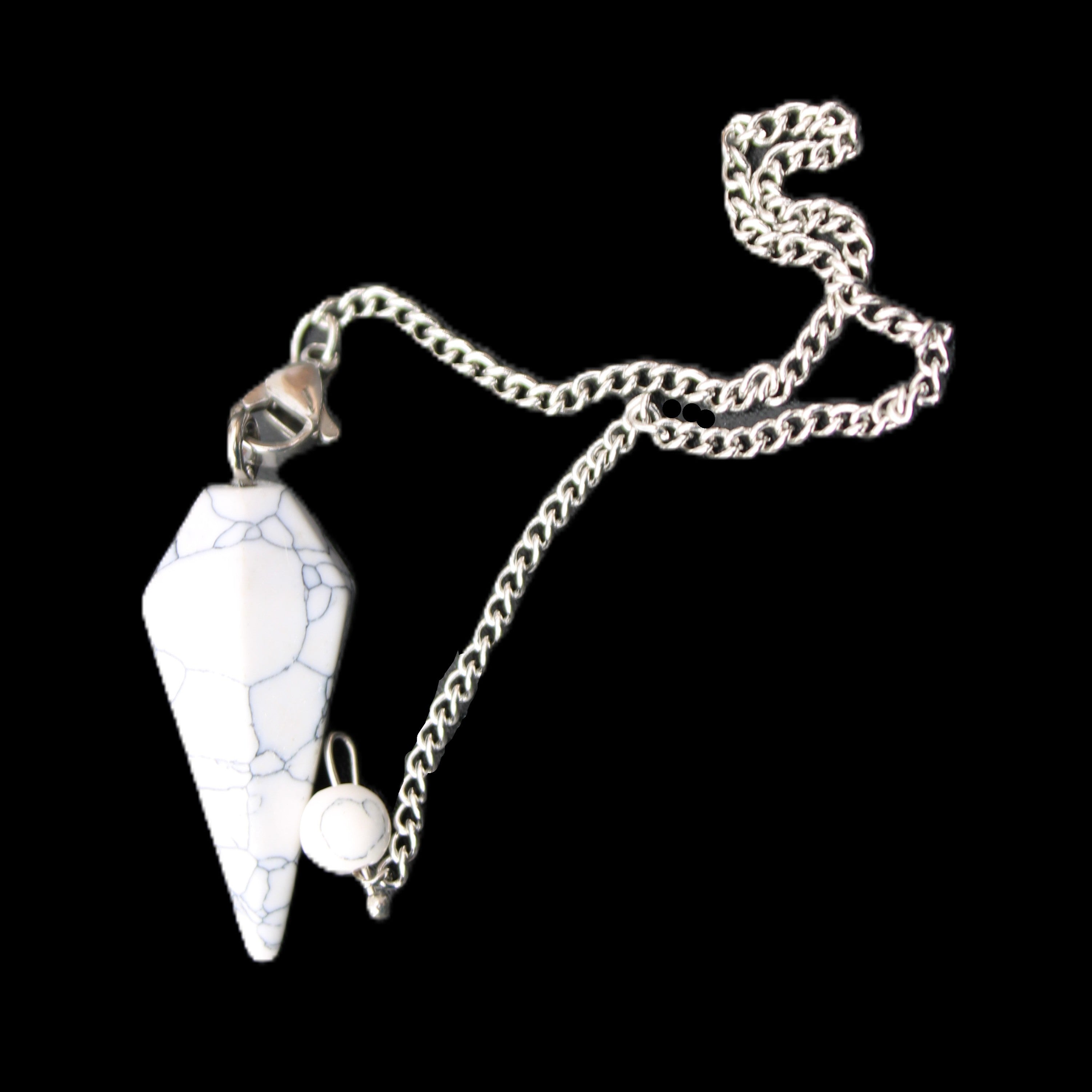 Howlite small pendulum in sunlight - Rocks and Things Store