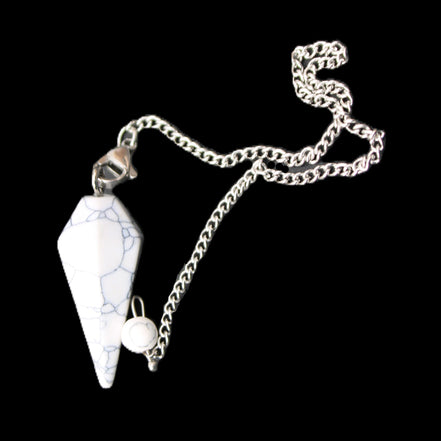 Howlite small pendulum in sunlight - Rocks and Things Store