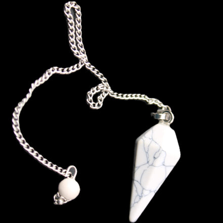 Howlite small pendulum in sunlight - Rocks and Things Store