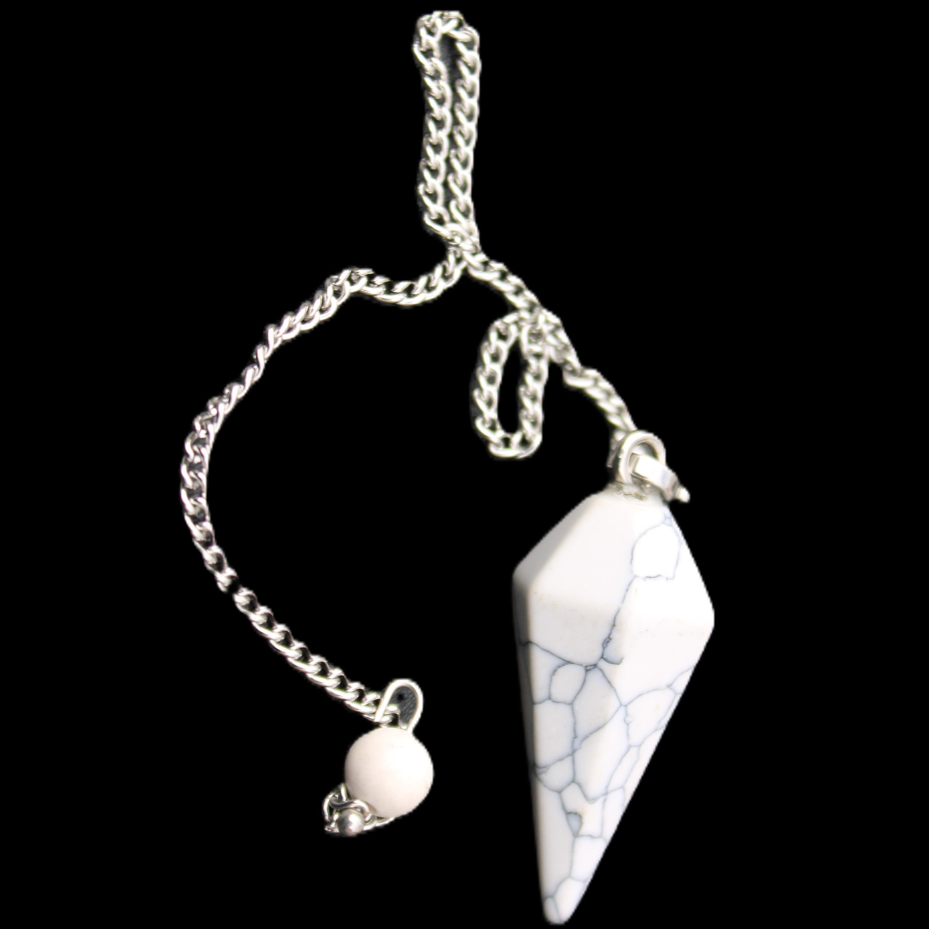 Howlite small pendulum in sunlight - Rocks and Things Store