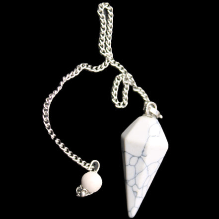Howlite small pendulum in sunlight - Rocks and Things Store