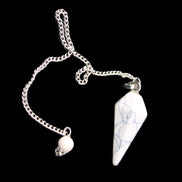 Howlite small pendulum in sunlight - Rocks and Things Store