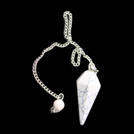 Howlite small pendulum in sunlight - Rocks and Things Store