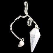 Howlite small pendulum in sunlight - Rocks and Things Store