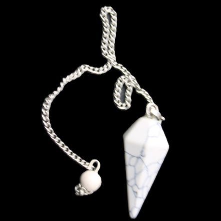 Howlite small pendulum in sunlight - Rocks and Things Store