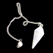 Howlite small pendulum in sunlight - Rocks and Things Store