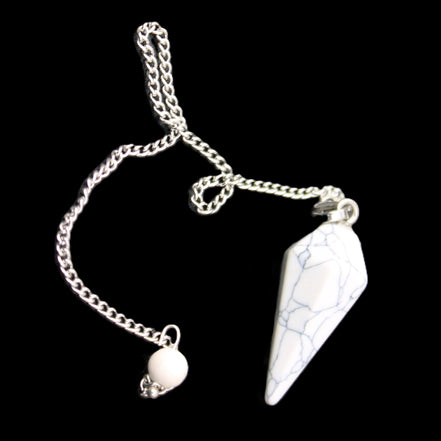 Howlite small pendulum in sunlight - Rocks and Things Store