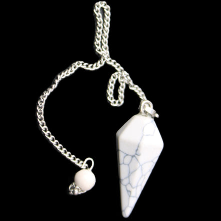 Howlite small pendulum in sunlight - Rocks and Things Store
