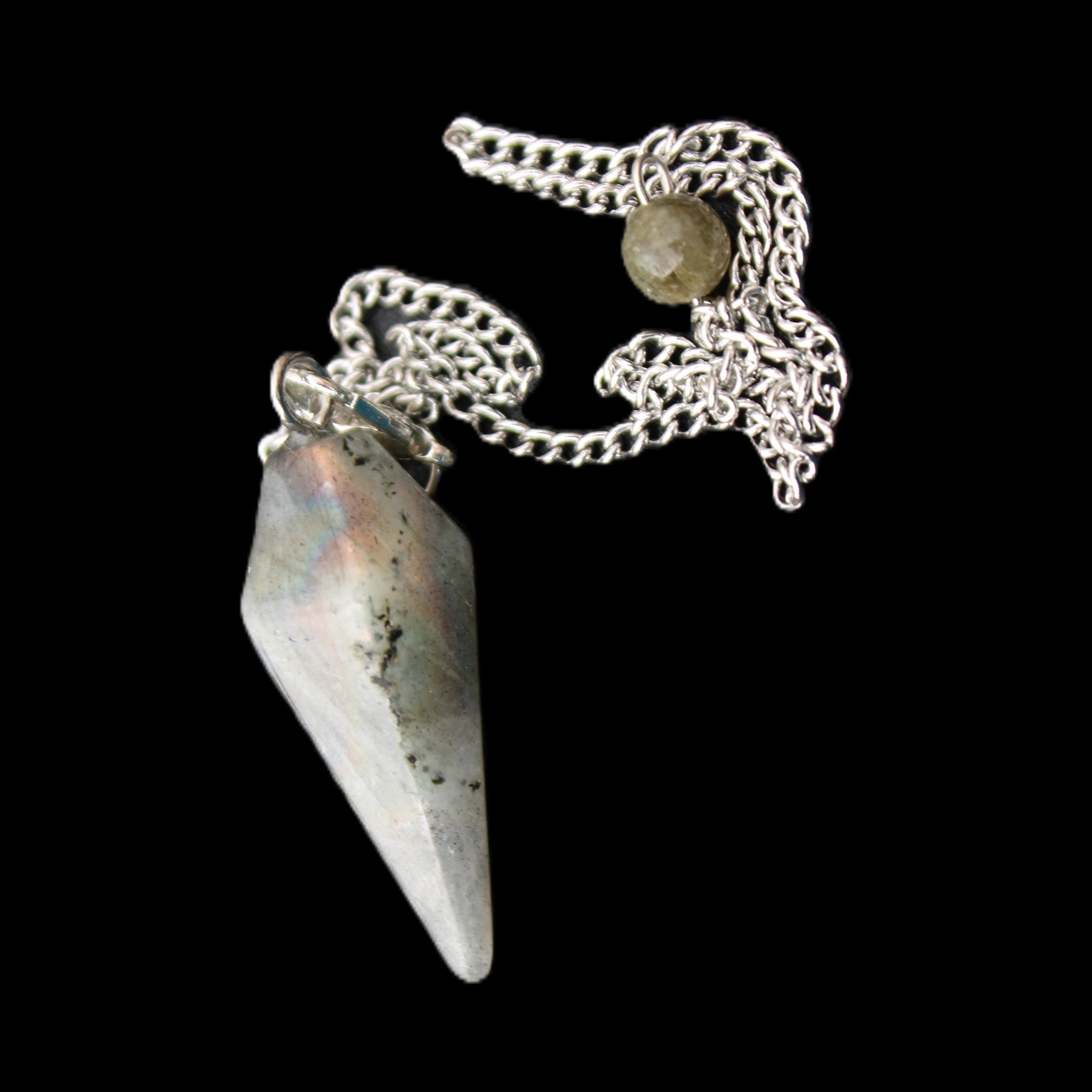 Labradorite pendulum 32mm 9g in sunlight - Rocks and Things Store