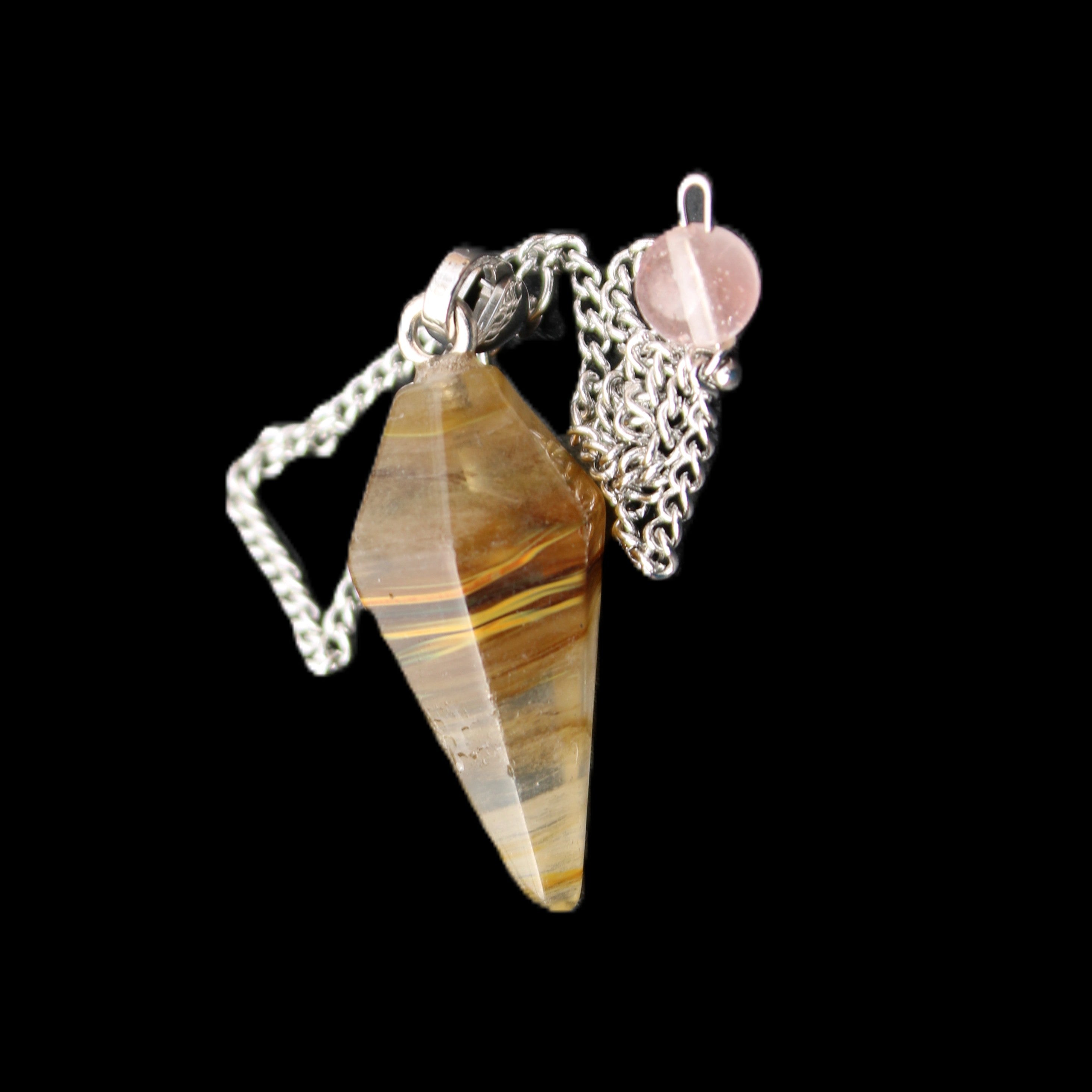 Smelted Glass pendulum 31mm 7g in sunlight - Rocks and Things Store