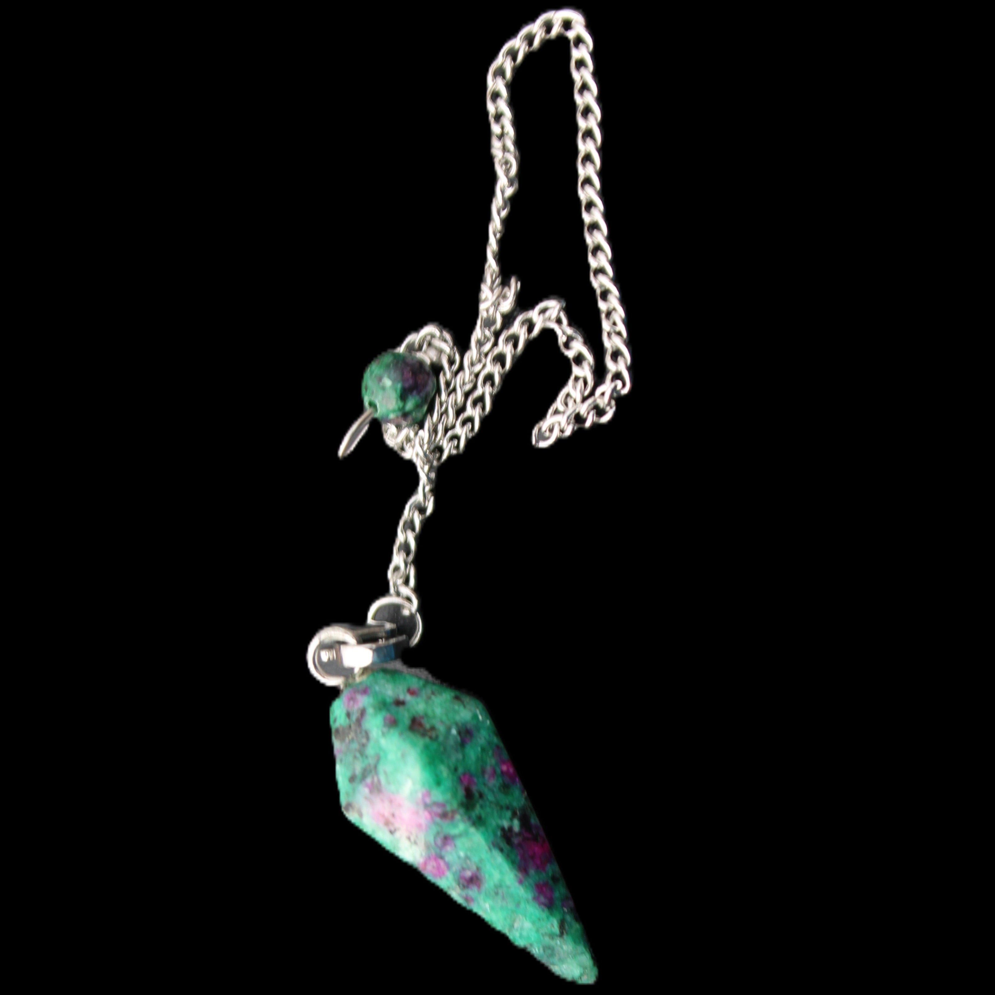 Zoisite pendulum 30mm 9g in sunlight - Rocks and Things Store