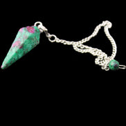 Zoisite pendulum 30mm 9g in sunlight - Rocks and Things Store