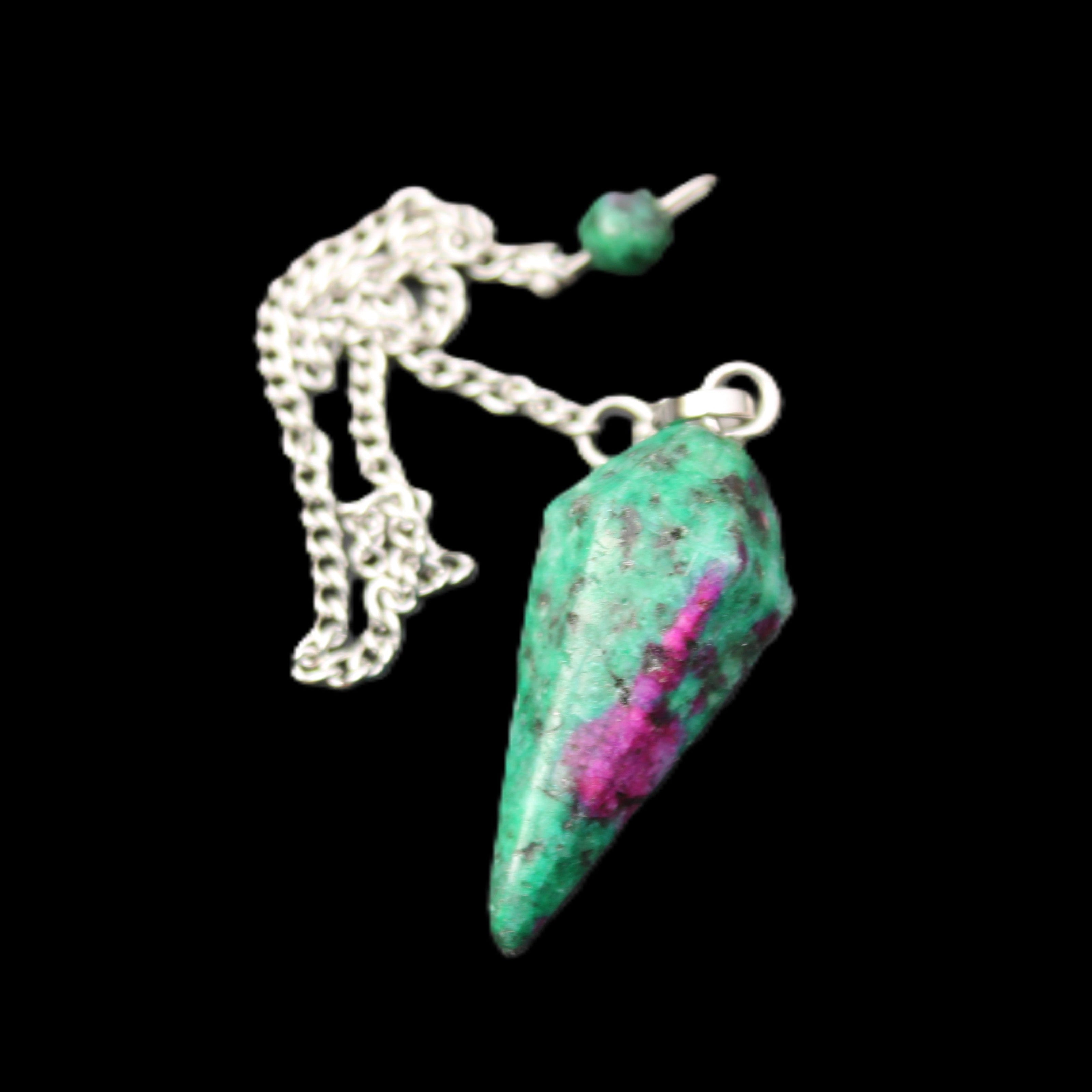 Zoisite pendulum 30mm 9g in sunlight - Rocks and Things Store