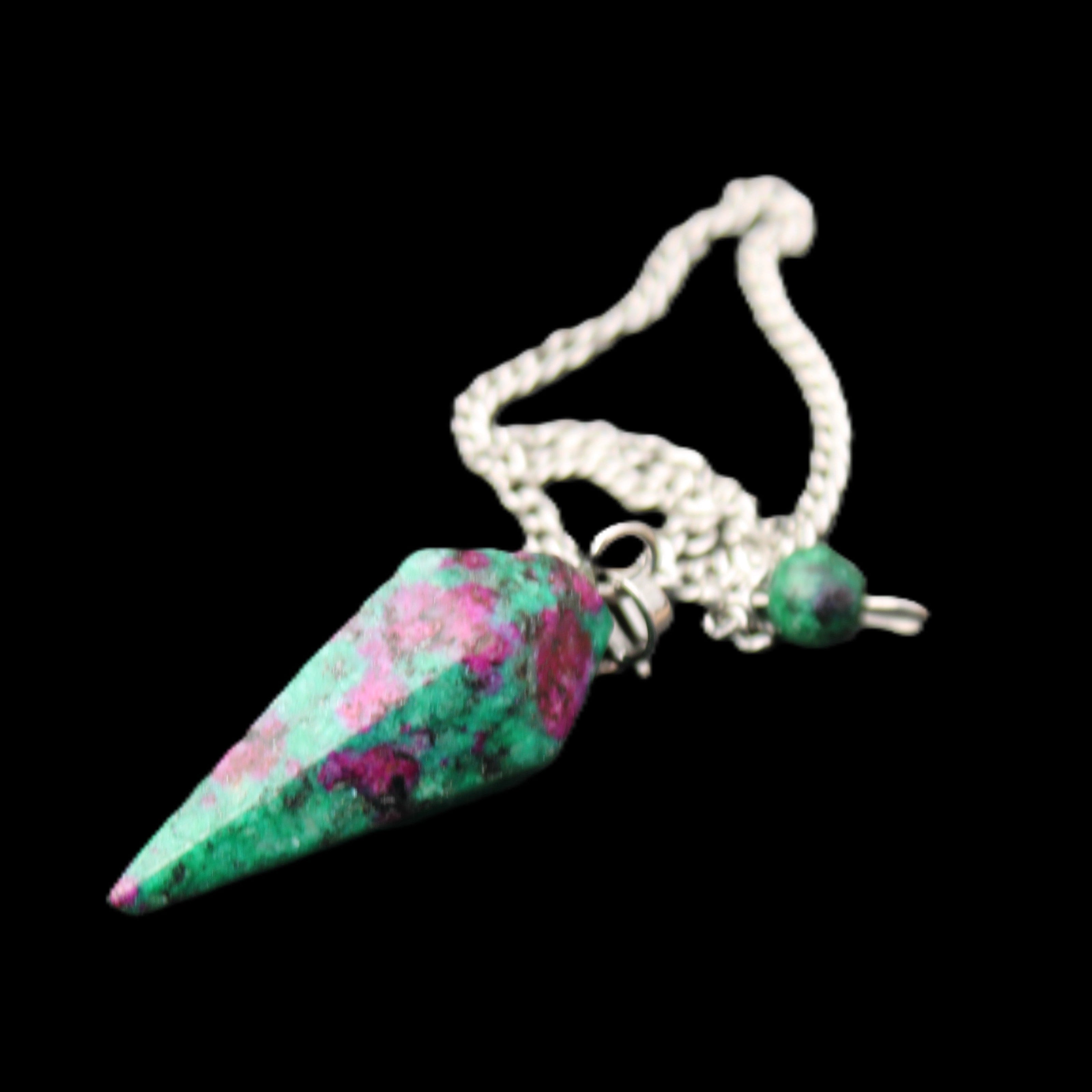 Zoisite pendulum 30mm 9g in sunlight - Rocks and Things Store