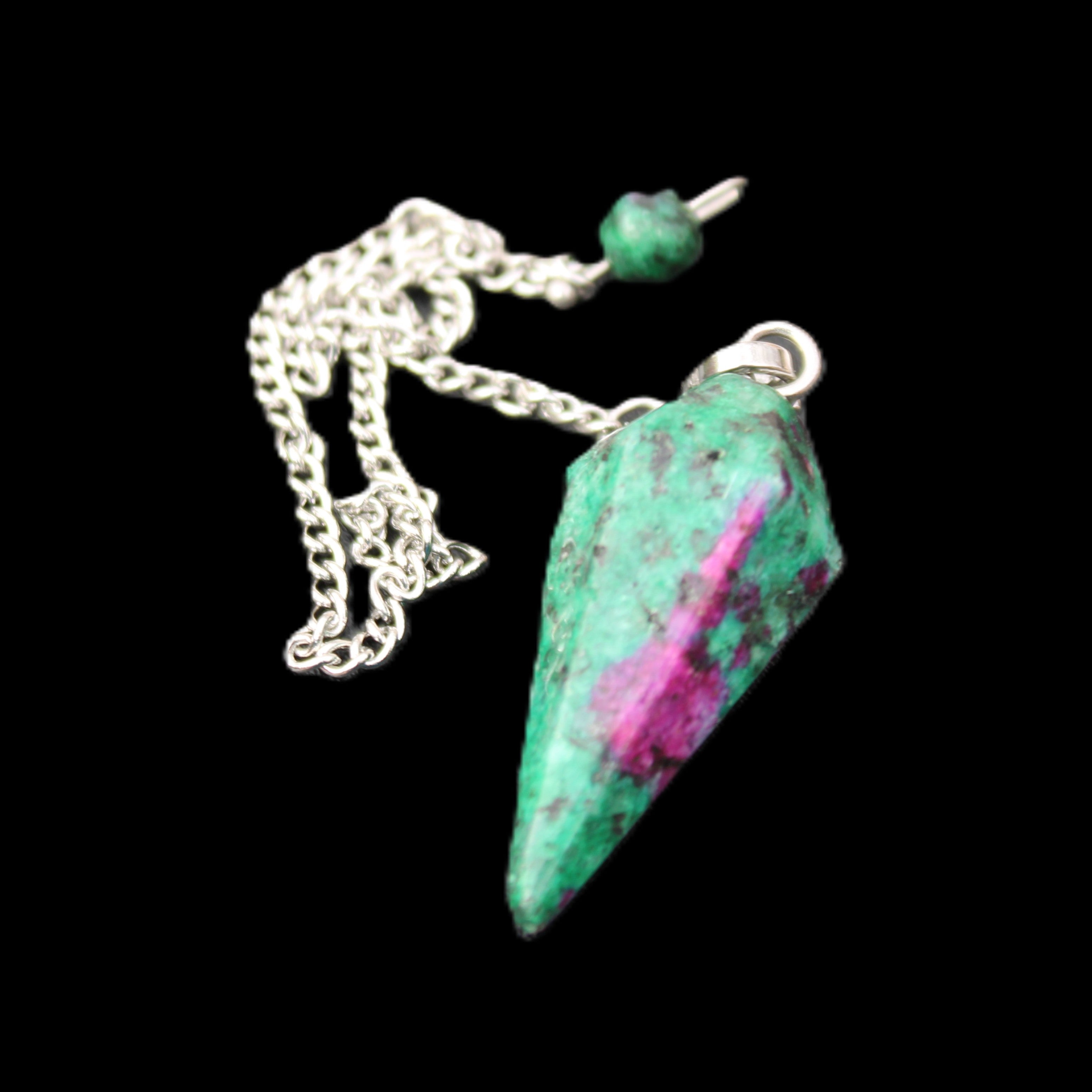 Zoisite pendulum 30mm 9g in sunlight - Rocks and Things Store