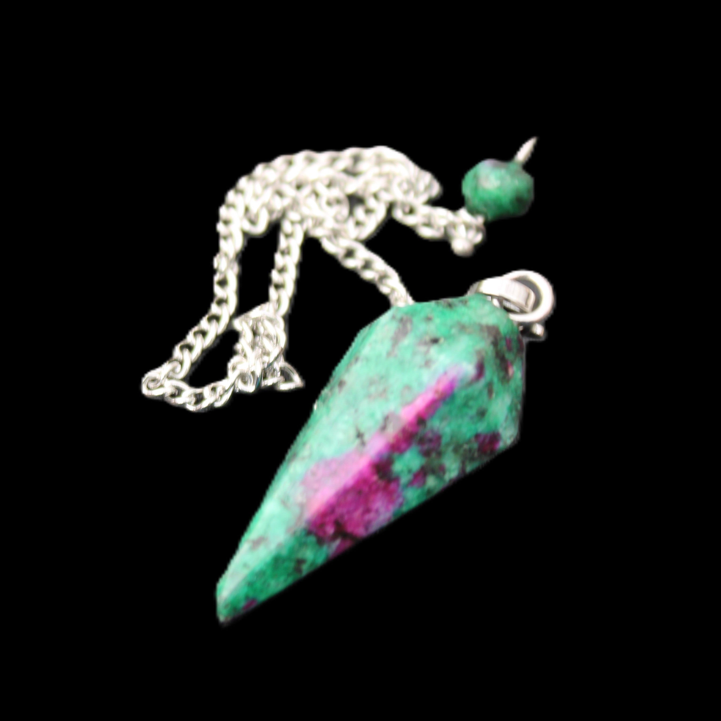 Zoisite pendulum 30mm 9g in sunlight - Rocks and Things Store