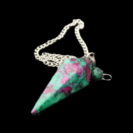 Zoisite pendulum 30mm 9g in sunlight - Rocks and Things Store