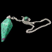 Zoisite pendulum 30mm 9g in sunlight - Rocks and Things Store