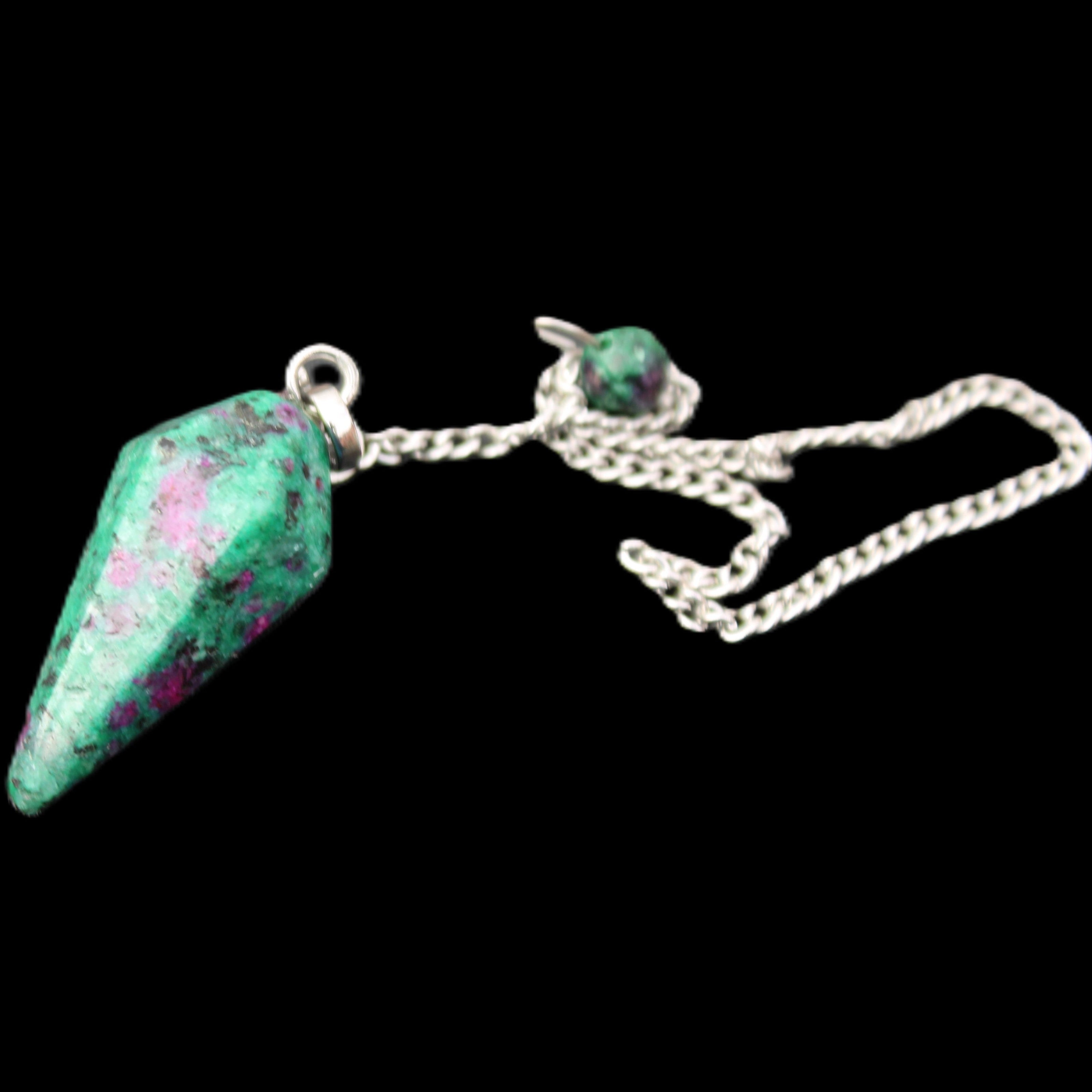 Zoisite pendulum 30mm 9g in sunlight - Rocks and Things Store