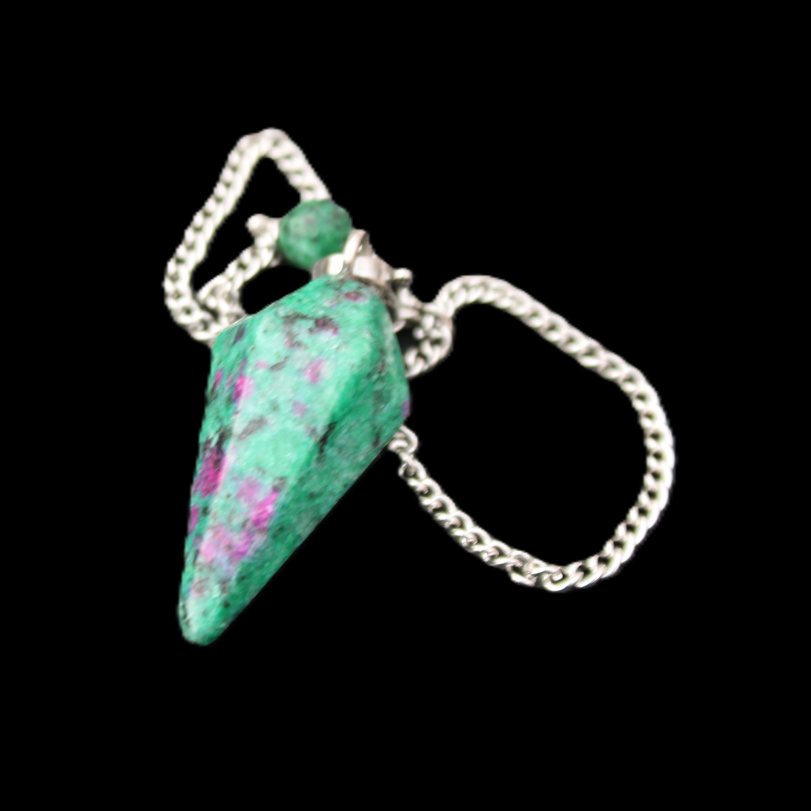 Zoisite pendulum 30mm 9g in sunlight - Rocks and Things Store
