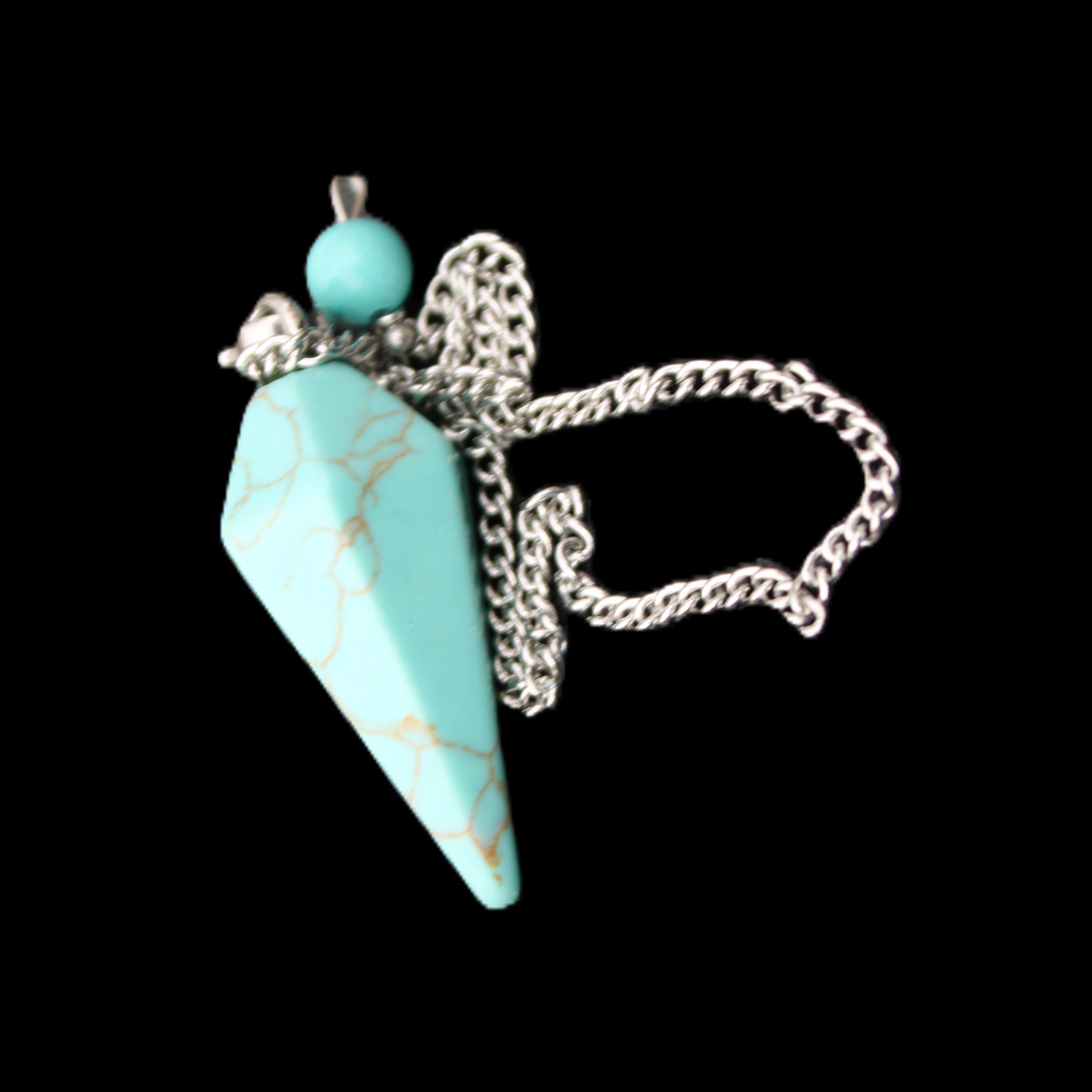 Dyed Turquoise pendulum 32mm 7g in sunlight - Rocks and Things Store