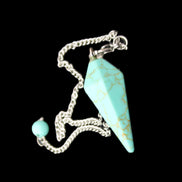 Dyed Turquoise pendulum 32mm 7g in sunlight - Rocks and Things Store
