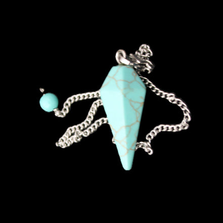 Dyed Turquoise pendulum 32mm 7g in sunlight - Rocks and Things Store
