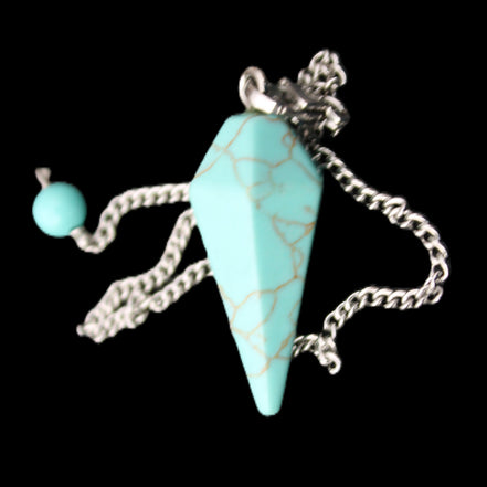 Dyed Turquoise pendulum 32mm 7g in sunlight - Rocks and Things Store