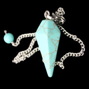 Dyed Turquoise pendulum 32mm 7g in sunlight - Rocks and Things Store