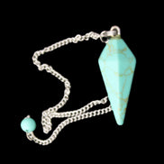 Dyed Turquoise pendulum 32mm 7g in sunlight - Rocks and Things Store