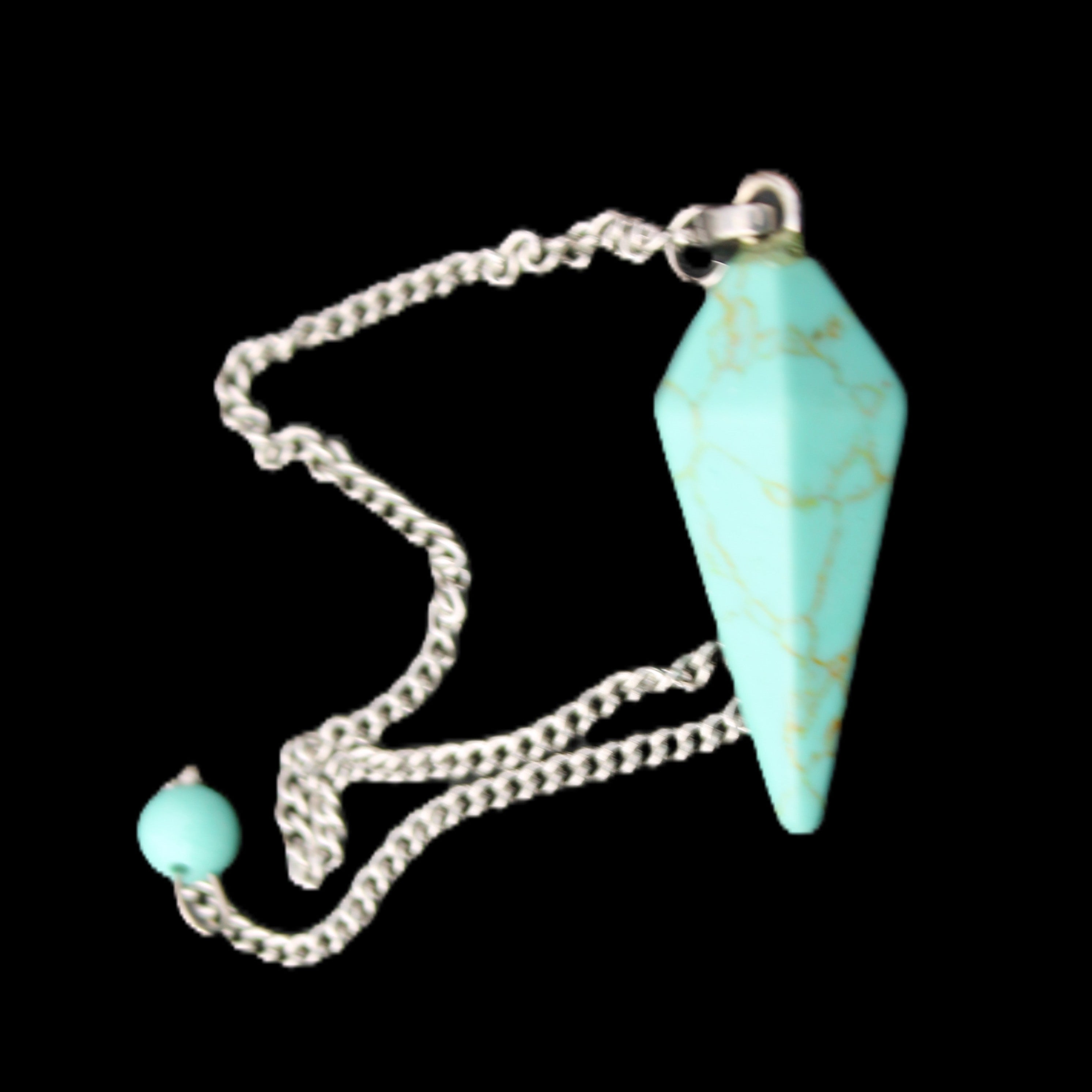 Dyed Turquoise pendulum 32mm 7g in sunlight - Rocks and Things Store