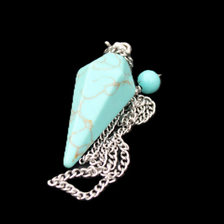 Dyed Turquoise pendulum 32mm 7g in sunlight - Rocks and Things Store