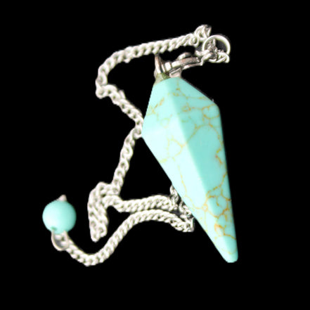 Dyed Turquoise pendulum 32mm 7g in sunlight - Rocks and Things Store