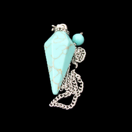 Dyed Turquoise pendulum 32mm 7g in sunlight - Rocks and Things Store