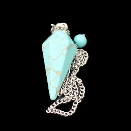 Dyed Turquoise pendulum 32mm 7g in sunlight - Rocks and Things Store
