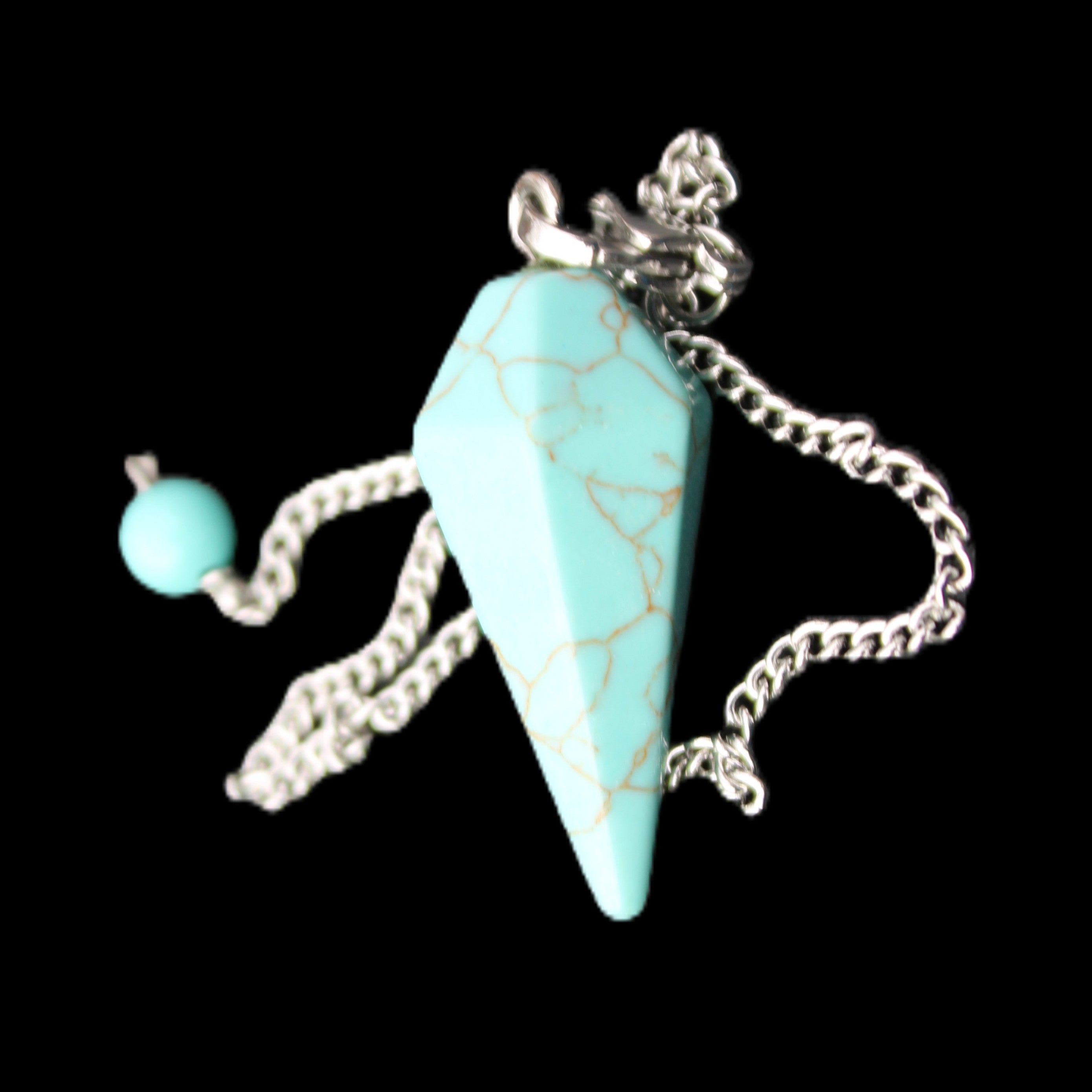 Dyed Turquoise pendulum 32mm 7g in sunlight - Rocks and Things Store