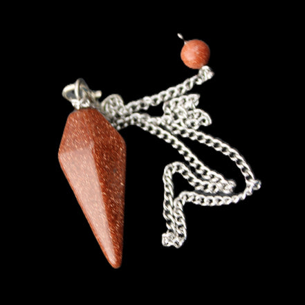 Goldstone pendulum 33mm 8g in sunlight - Rocks and Things Store