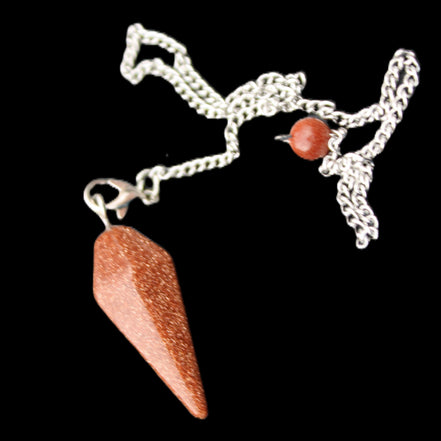 Goldstone pendulum 33mm 8g in sunlight - Rocks and Things Store