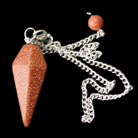 Goldstone pendulum 33mm 8g in sunlight - Rocks and Things Store
