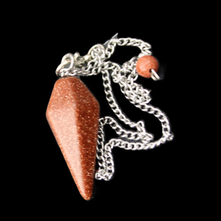 Goldstone pendulum 33mm 8g in sunlight - Rocks and Things Store