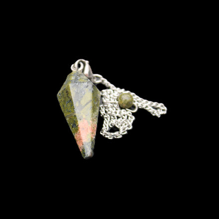 Unakite pendulum 33mm 10g in sunlight - Rocks and Things Store