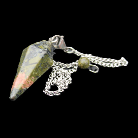 Unakite pendulum 33mm 10g in sunlight - Rocks and Things Store